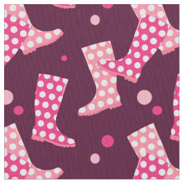 Roze Rubber Regen Laarzen Patroon Stof