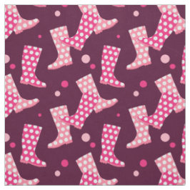Roze Rubber Regen Laarzen Patroon Stof