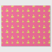 Roze rubbereend patroon cadeaupapier (Vlak)