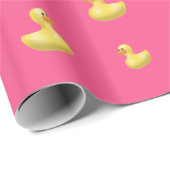 Roze rubbereend patroon cadeaupapier (Rol Hoek)