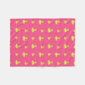 Roze rubbereend patroon fleece deken (Voorkant (Horizontaal))