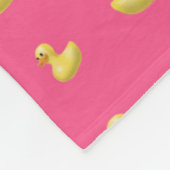 Roze rubbereend patroon fleece deken (Hoek)