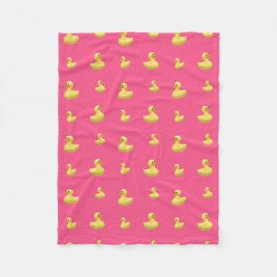 Roze rubbereend patroon fleece deken