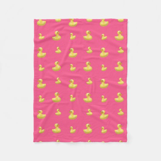 Roze rubbereend patroon fleece deken (Voorkant)