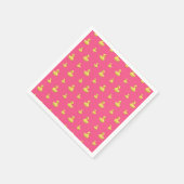 Roze rubbereend patroon servetten (Hoek)