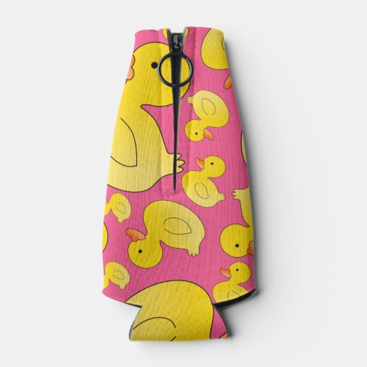 Roze rubbereenden flesjeskoeler (Achterkant)