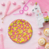 Roze rubbereenden papieren bordje (Feest)