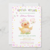 Roze Rubberen Eend Baby Shower Sjabloon Kaart (Voorkant)