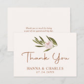 Roze Ruby Chestnut Greenery Eucalyptus Wedding Bedankkaart (Voorkant / Achterkant)