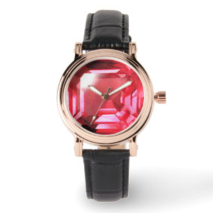 Roze Ruby edelsteen Horloge