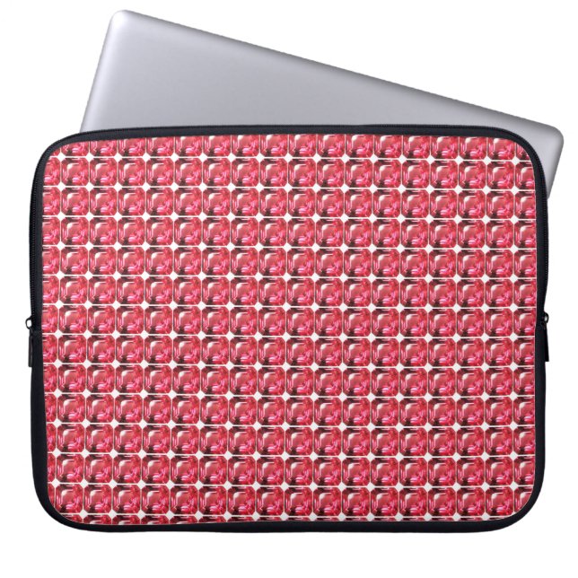 Roze Ruby edelsteen Laptop Sleeve (Voorkant)
