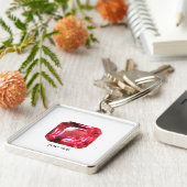 Roze Ruby edelsteen Sleutelhanger (Zijkant)
