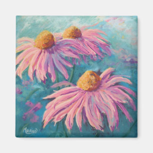 Roze Rudbeckias die Magnet schilderen