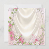 Roze Ruffle Jurk en Parels Meisje Baby shower Kaart (Achterkant)