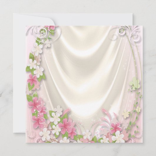 Roze Ruffle Jurk Parels Etnisch Meisje Baby shower Kaart (Achterkant)