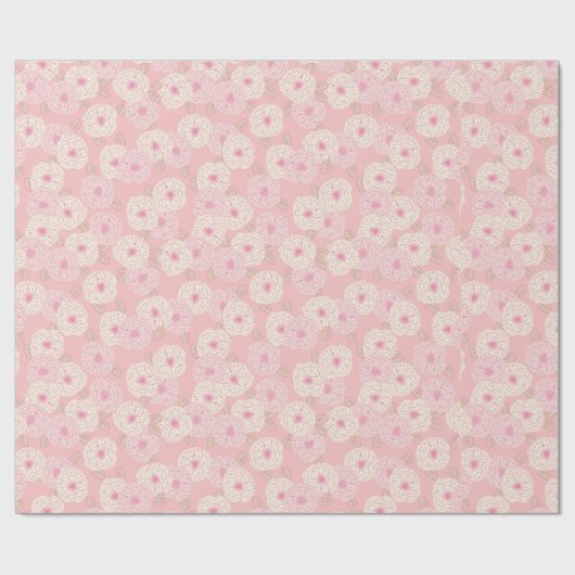 Roze Ruffled bloem wrapping papier (Vlak)