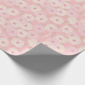 Roze Ruffled bloem wrapping papier (Hoek)