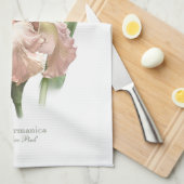 roze ruffled iris botanische kunst stijl theedoek (Quarter Fold)