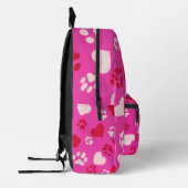Roze Rugzak Wit & Rood Hart en Cat Paw Prints (Links)