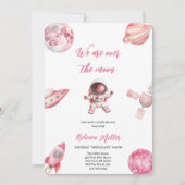 ROZE RUIMTE BABYSHOWER UITNODIGING (Voorkant)