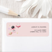 Roze ruimte Galaxy Birthday Return Label (Insitu)