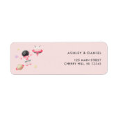 Roze ruimte Galaxy Birthday Return Label (Voorkant)