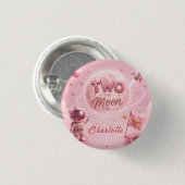 Roze Ruimte Knop Ronde Button 3,2 Cm (Voorkant /achterkant)