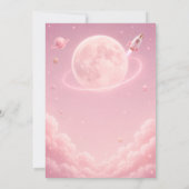 Roze Ruimte Verjaardag Kaart (Achterkant)