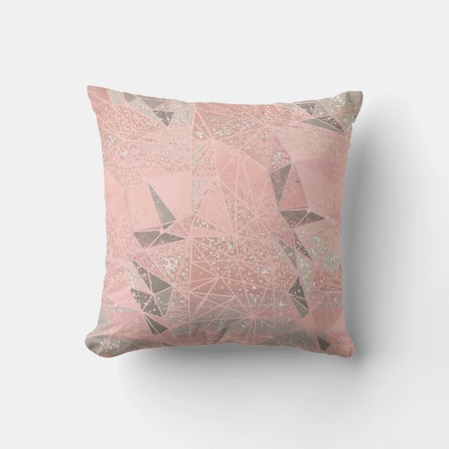 roze ruimtegeometrie kussen (Voorkant)