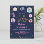 Roze ruimtemelkweg uit deze werelddag kaart (Staand voorkant)