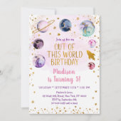 Roze ruimtemelkweg uit deze werelddag kaart (Voorkant)