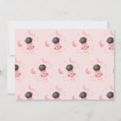 Roze ruimtesterren Astronaut Birthday Bedankkaart (Achterkant)