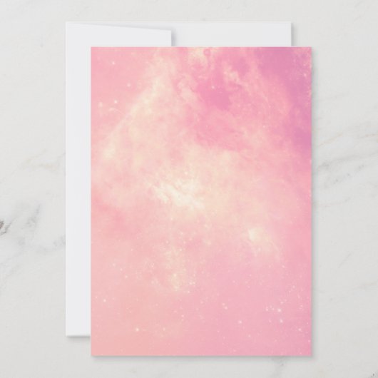 Roze ruimtesterren Astronaut Birthday Hartelijk da Bedankkaart (Achterkant)