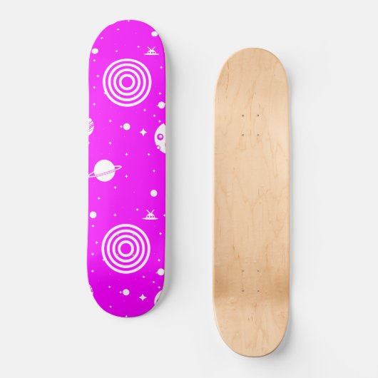 Roze ruimtevaart persoonlijk skateboard (Voorkant)
