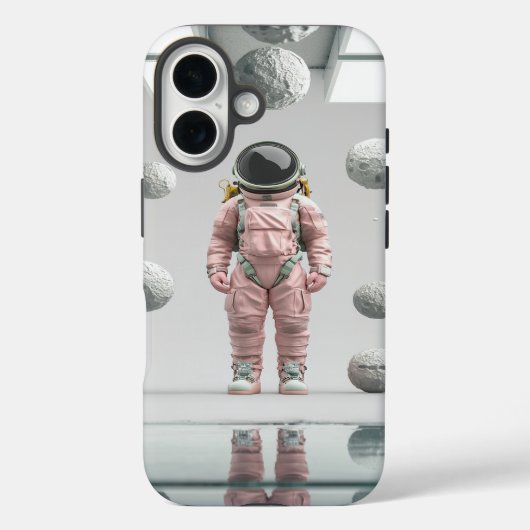 Roze ruimteverkenner - Cartoon Astronaut Case-Mate iPhone Case (Achterkant)