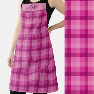 Roze ruit aangepaste monogram initialen schort