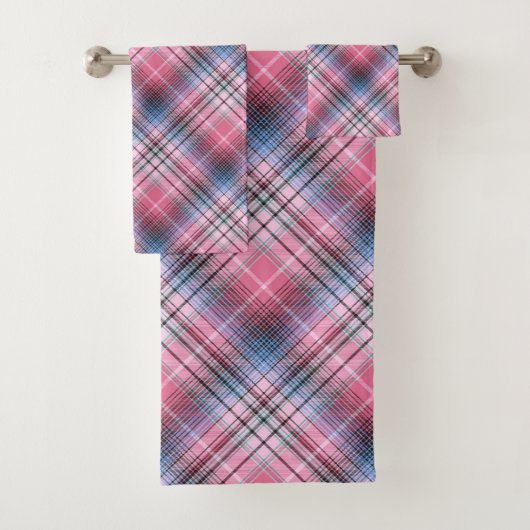 Roze ruit bad handdoek (Insitu)