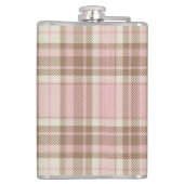 Roze ruit bruine ruit waterverf bruidsmeisje cadea heupfles (Achterkant)