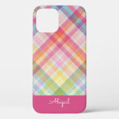 Roze ruit Case-Mate iPhone case (Achterkant)