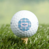 Roze ruit met modern monogram golfballen (Insitu Shirt)