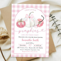 Roze ruit preppy pompoen meisje tweeling baby show