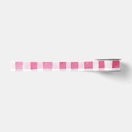 Roze ruit strepen verjaardag meisjesachtig grosgrain lint