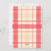 Roze ruit vintage feestdagenkaart (Achterkant)