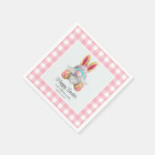 Roze ruit waterverf kabouter Pasen  Servet (Hoek)