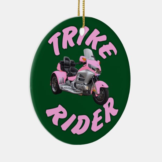 Roze Ruiter Trike Keramisch Ornament (Rechts)