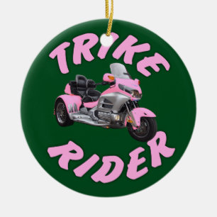 Roze Ruiter Trike Keramisch Ornament