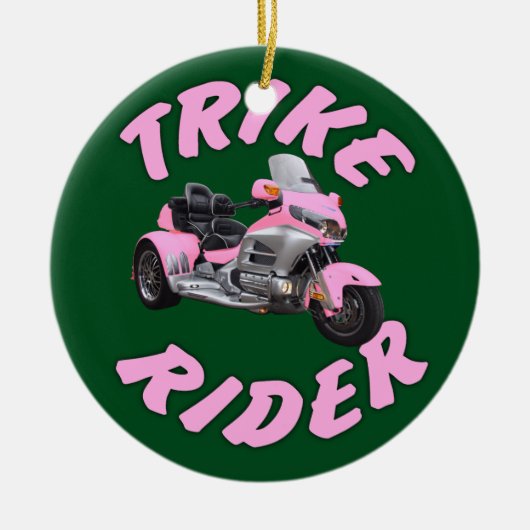 Roze Ruiter Trike Keramisch Ornament (Voorkant)
