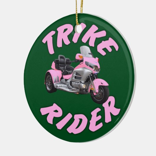 Roze Ruiter Trike Keramisch Ornament (Links)