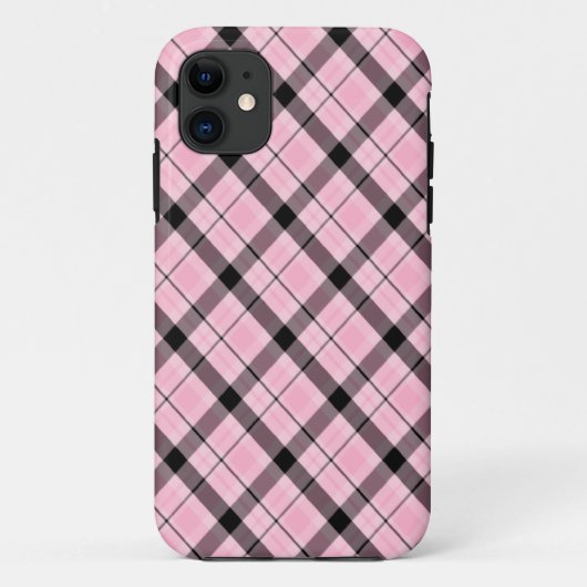 Roze ruitjes dos Case-Mate iPhone case (Achterkant)