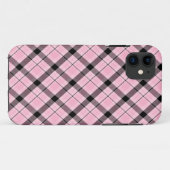 Roze ruitjes dos Case-Mate iPhone case (Achterkant (horizontaal))